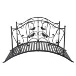 119*67*71cm Courtyard With Bird Pattern Arched Handrail Courtyard Iron Bridge Black - Image 3