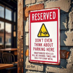 CIFbuy Vintage Rustic Iron Metal Sign 8x12 Inch No Parking Warning Plaque, Waterproof Rustproof 2D Flat Wall Art Decor For Home Bar TikTok, TikTok, r Self-pickup Logiopics - Image 5