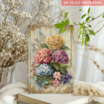 CIFbuy Vintage Metal Iron Sign Vibrant Hydrangea Bouquet With Golden Accents, Rustic Farmhouse Wall Decor, Romantic Floral Home Art TikTok, TikTok, t Self-pickup Logiopics - Image 5