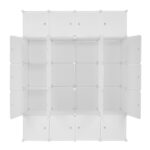 20 Cube Organizer Stackable Plastic Cube Storage Shelves Design Multifunctional Modular Closet Cabinet with Hanging Rod White - Image 8