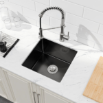 Stainless Steel Kitchen Sink, 18″x18″ Single Bowl, Undermount HandmadeSink in Black, with US Standard Drain and Hook[Unable ship on weekends, TK/TEMU only for pickup, only TX10643 warehouse supports GOFO] - Image 6