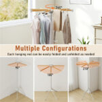 Foldable Bamboo Clothes Drying Rack with 40 Hanger Slots, Space Saving Laundry Drying Stand for Indoor Use - Image 8