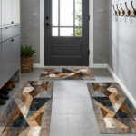 Three-piece kitchen rug set, non-slip and washable, abstract pattern kitchen hallway rug, soft and comfortable, suitable for sinks, floors, entrances, hallways and bathrooms. - Image 12