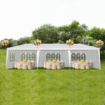 10'x30' Outdoor Party Tent with 8 Removable Sidewalls, Waterproof Canopy Patio Wedding Gazebo, White - Image 27