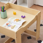 Children's Wooden Table And Chair Set With Two Storage Bags (One Table And Two Chairs) - Image 51
