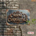 CIFbuy Vintage Cabinet Of Curiosities Metal Sign, 2D Flat Iron Wall Decor, Artistic Font Home Room Decoration, 7.87x11.81in TikTok, TikTok, n Self-pickup Logiopics - Image 6