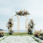 (5.9ft+4.9ft+3.9ft) Three-Piece Set Wedding Arc Top Iron Art Wedding Iron Arch Gold - Image 11