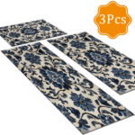 Three-piece kitchen rug set, non-slip and washable, abstract pattern kitchen hallway rug, soft and comfortable, suitable for sinks, floors, entrances, hallways and bathrooms. - Image 2