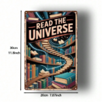 CIFbuy 1pc 2D Flat Metal Sign Exploring The Universe Spiral Bookshelf Wall Art, Vintage Cottage Home Garden Bathroom Decor, 8x12 Inch TikTok, TikTok, Self-pickup Logiopics - Image 2