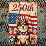 CIFbuy 2D Flat Metal Sign 8x12 Inch Iron Wall Art, Art, 250th American Independence Day Corgi Patriotic Decor, Corgi Patriotic Decor, Pre-Drilled Hanging Design 8x12 InchikTok, 8x12 InchikTok, triotic Decor Self-Amckup Logiopgn - Image 5
