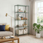 5-Layer Adjustable Display Rack Iron Household Shelf with Adjustable Feet 29.13*13.39*59.06in Forest Green - Image 9