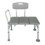 Medical Bathroom Safety Shower Tub Aluminium Alloy Bath Chair Transfer Bench with Back & Handle Gray - Image 7