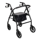2-in-1 Rollator Walker with Seat (Red), 8-Inch Large Wheels & Versatile Braking System, Adjustable Height - Image 13