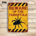 CIFbuy Vintage | 1PC Heavy Duty Iron Metal Beware Of The Tarantula Warning Sign, 2D Flat Rustic Bold Text Art Plaque Wall Decor TikTok, TikTok, r Self-pickup Logiopics - Image 4
