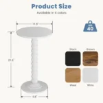 Round Side Table - Solid Wood Leg Small Drink Table for Living Room Bedroom Office,White (Shipment from Walmart) - Image 2