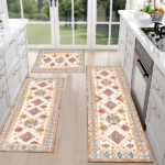 Boho Kitchen Rug Sets 3 Piece with Runner Non Slip Kitchen Rugs and Mats Washable Kitchen Mats for Floor Thick Kitchen Floor Mat Carpet Runner Rugs for Hallway Laundry Holiday Decor - Image 9
