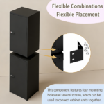34.6"H Metal Locker Storage Cabinet with Lock, Small Lockable Employees Locker with Adjustable Shelf & Feet, Steel Single Door Lockable Cabinet for Home, School, Office, Gym (Black) - Image 9