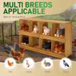 Nesting Boxes for Chickens, Wooden Chicken Nesting Box, Laying Eggs Nest Box for Chickens Hens Ducks, Yellow, 8 Compartments - Image 7