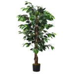 51" Artificial Boxwood Topiary Tree with 59 Flowers, Realistic Faux Evergreen Plant - White - Image 12
