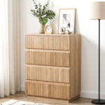 3-Drawer Wide Drawer Cabinet Particleboard Bedside Table with Textured Melamine Finish 25.98*12.99*22.05in White =75682614 - Image 31