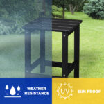 36*36*47cm Single Layer Square HDPE Side Table Black - Image 27
