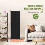 4 Panel Room Dividers, Foldable Privacy Screens, Cloth Segregation Panels for Workspace, Bedroom, Meal Space, Study Area, Black (Shipment from Walmart) - Image 5