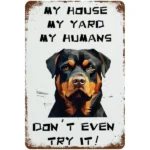 CIFbuy Vintage Rottweiler Funny Metal Tin Sign Dog Wall Art Plaque For Kitchen Bar Club Garage Garden Farm (TikTok, temu pick-up service)