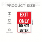CIFbuy 1pc 2D Flat Metal Sign 8x12 Inch Red & White Exit Only Do Not Enter Warning Plaque With Black Text, & White Exit Only Do Not Enter Warning Plaque With Black Text, With Black Text, Durable Weatherproof Outdoor Sign 8x12 ikTok, Sign 8x12 ikTok, ith Black Text Self-Onckup Logiopoor - Image 3