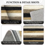 Three-piece kitchen rug set, non-slip and washable, abstract pattern kitchen hallway rug, soft and comfortable, suitable for sinks, floors, entrances, hallways and bathrooms. - Image 7