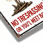 CIFbuy 1pc Rustic Guns Protect Property No Trespassing Sign, 8x12 Inch Decorative Wall Plaque For Living Room & Game Room Home Decor TikTok, TikTok, Self-pickup Logiopics - Image 5