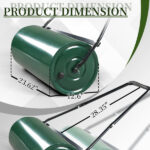 24in Heavy Duty Steel Lawn Roller, Garden Roller Can Be Filled with Water or Sand, Hand Roller with U-shaped Handle, Green & Black - Image 12