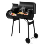Barrel Charcoal Grill with Offset Smoker, All Metal Outdoor Smoker with Side Table and Wheels for Outdoor Garden Patio and Backyard Cooking - Image 22