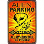 CIFbuy 1pc Alien Parking Vintage Metal Sign 8x12 Inch" Weatherproof Rustproof UV Resistant Iron Warning Plaque, Iron Warning Plaque, 2D Flat Unframed Decor 8x12 IncikTok, 8x12 IncikTok, t Self-pickup Logiopics