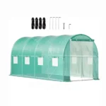 15' x 7' x 7' Walk-in Tunnel Greenhouse, Portable Hot House with Galvanized Steel Hoops & 8 Roll-up Windows - Image 3