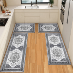 Boho Kitchen Rug Sets 4 Piece with Runner Non Slip Kitchen Rugs and Mats Washable Kitchen Mats for Floor Thick Kitchen Floor Mat Carpet Runner Rugs for Hallway Laundry Holiday Decor