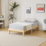 Simple & Sturdy Twin Bed Frame – Painted Pine Wood, Natural Finish - Image 6