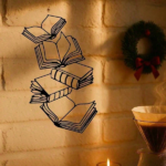 CIFbuy Vintage Stacked Books Metal Wall Art Rustic Industrial Decor Living Room Office Sculpture Christmas Halloween Gift (TikTok, temu pick-up service) - Image 2