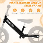 Toddler Balance Bike for 2-5 Years - Adjustable Height, 6.3LBS Lightweight & 11" Foam Tires-Black - Image 2