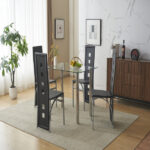 4pcs long backrest square hollow decoration PU leather dining chair round tube black cushion electroplating chair leg N201 Replace encoding13029118 - Image 23