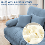 Cloud Couch 2 Seater Sofa for Living Room, Chenille 2 - Seat sofa with 2 Lumbar pillows and 2 throw pillows,Chenille Blue - Image 16