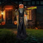 7ft Pumpkin Halloween Standing Decoration - Image 4