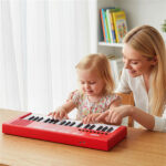 Red 37 Keys Kids Electronic Keyboard with Microphone, 8 Tones & 8 Rhythms Piano Toy for Ages 3+ - Image 3
