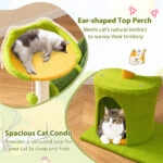 Cat Tree - 22LBS Capacity, Palm Tree Design with Self-Groomer & Scratching Posts - Image 7