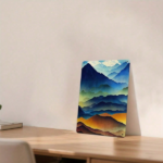 CIFbuy 1pc 2D Flat Metal Wall Art Watercolor Mountain Landscape Minimalist Home Decor 12x8 Inch Bedroom Office Hanging Sign TikTok, TikTok, Self-pickup Logiopics - Image 5