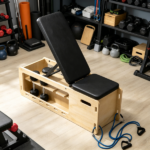 Home Gym Wooden Workout Bench: Adjustable Incline Weight Bench with Dumbbell Rack and Built-in Resistance Bands - Image 5