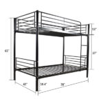 Same Code 12883671 Iron Bed Bunk Bed with Ladder for Kids Twin Size Black - Image 15