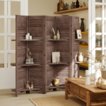 Tall Wood Privacy Screen Room Divider (No shipments on weekends)