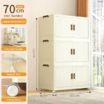 1 Tier Large Foldable Storage Cabinet with Wheels,Stackable Organizer Box for Kitchen Bathroom BedroomGarage drawer clear toiletry - Image 5