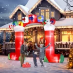 9ft 24W 11 LED Lights Christmas Sock Arch Holiday Arch Decoration - Image 9
