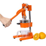 Cast Iron Citrus Juicer , Extra-Large Commercial Grade Manual Hand Press , Heavy Duty Countertop Squeezer for Fresh Orange Juice ,orange color - Image 17